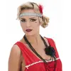 Image de Grand Collier de perles factices charleston avec fleur artificielle, Noir FETE-13168-10
