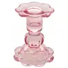 Image de LOT de 12 Bougeoirs flambeaux FLEUR verre sur pied 10cm, Rose Water FETE-13241-32