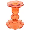 Image de Lot de 12 Bougeoirs flambeaux FLEUR verre sur pied 10cm, Tangerine FETE-13241-17