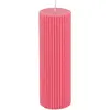 Image de Grande Bougie Pilier Cannelée 5x15cm, Pink Lady C-13293-39