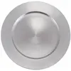 Image de Grande sous-assiette plastique 33cm, Argent FETE-13342-80