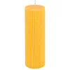 Image de Grande Bougie Pilier Cannelée 5x15cm, Jaune Moutarde C-13293-23