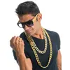 Image de Kit Rappeur 4 pièces dorées (lunettes, bague, 2 colliers) C-13445