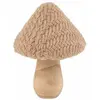 Image de Champignon en tricot sur pied en bois 14cm, Beige FETE-13483