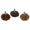 Image de Mini-Citrouille colorée en tissu Sherpa 8cm avec queue (x1) FETE-13493