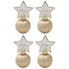 Image de Lot 4 Boules de Noël marque-places 5,5cm avec étiquettes, Or C-13542