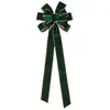 Image de Long Noeud cimier 78cm velours Vert foncé finition perles C-13586-20