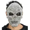 Image de Masque tête de mort avec Strass argentés C-13812
