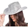 Image de Chapeau cowgirl avec Strass Diamond, Argent FETE-14053