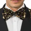 Image de Noeud papillon 15cm en velours noir et sequins Bronze FETE-14061