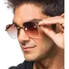 Image de Lunettes sans monture verres fumés, Marron FETE-14073