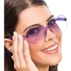 Image de Lunettes Coeur plastique verres fumés, Violet FETE-14069-08