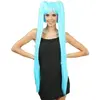 Image de Perruque Cosplay longues couettes 99cm avec frange, Bleu flashy FETE-C4705-12