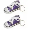 Image de Sachet de 2 porte-clés Baskets 7,5cm en tissu, Lilas YDA99LI