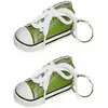 Image de Sachet de 2 porte-clés Baskets 7,5cm en tissu, Vertes YDA99VE