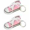 Image de Sachet de 2 porte-clés Baskets 7,5cm en tissu, Rose YDA99ROS