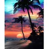 Image de Broderie diamant : Coucher de soleil sur une île paradisiaque - sans chassis en bois FiguredArt-DP-13010