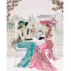 Image de Broderie diamant :  Femmes autour du Thé - sans chassis en bois FiguredArt-DP-10862
