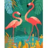Image de Peinture au numéro : Flamants roses les pieds dans l’eau - toile tendue sur châssis FiguredArt-PN19449-Y