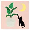 Image de Mini peinture au numéro : Chaton et Plante au clair de Lune  - toile tendue sur chassis FiguredArt-SFA024-Y