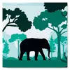 Image de Mini peinture au numéro : Eléphant dans la forêt verte  - toile tendue sur chassis FiguredArt-SFA008-Y
