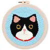 Image de Punch Needle : Tête de Chat  - avec cadre FiguredArt-DX144