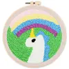 Image de Punch Needle : Licorne et Arc en Ciel  - avec cadre FiguredArt-CCX3