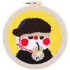 Image de Punch Needle : Petit garçon en train de boire  - avec cadre FiguredArt-CCX229