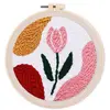 Image de Punch Needle : Tulipe prÃªte Ã  Ã©clore  - avec cadre