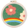 Image de Punch Needle : Fleurs et Arc en Ciel  - avec cadre FiguredArt-CCX179