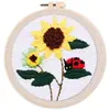 Image de Punch Needle : Fleurs et Coccinelle  - avec cadre FiguredArt-CCX314
