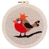 Image de Punch Needle : Oiseau Rouge-gorge  - avec cadre FiguredArt-CX021005