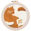 Image de Punch Needle : Chat abstrait  - avec cadre FiguredArt-CCX96