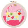 Image de Punch Needle : Chat fleuri  - avec cadre