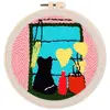 Image de Punch Needle : Chat à la Fenêtre  - avec cadre FiguredArt-CD0060