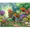 Image de Broderie diamant : Vélos et Fleurs - sans chassis en bois FiguredArt-DP-278