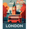 Image de Broderie diamant : Affiche Poster Londres - sans chassis en bois FiguredArt-DP-FA10163