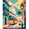 Image de Broderie diamant : Affiche Poster Lisbonne - sans chassis en bois FiguredArt-DP-FA10155
