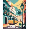 Image de Broderie diamant : Affiche Poster Lisbonne - sans chassis en bois