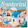 Image de Mini peinture au numéro : Lever de Soleil à Santorin  - toile tendue sur chassis FiguredArt-SFA137-Y