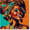 Image de Mini peinture au numéro : Reine Africaine Pop Art  - toile tendue sur chassis FiguredArt-SFA121-Y