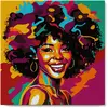 Image de Mini peinture au numéro : Femme Afro Pop Art  - toile tendue sur chassis FiguredArt-SFA117-Y