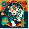 Image de Mini peinture au numéro : Tigre Art Déco  - toile tendue sur chassis FiguredArt-SFA116-Y