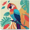 Image de Mini peinture au numéro : Perroquet Tropical  - toile tendue sur chassis FiguredArt-SFA105-Y