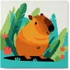 Image de Mini peinture au numéro : Capybara Tropical  - toile tendue sur chassis FiguredArt-SFA103-Y