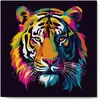 Image de Mini peinture au numéro : Tigre Abstrait Pop Art  - toile tendue sur chassis FiguredArt-SFA096-Y