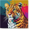 Image de Mini peinture au numéro : Léopard Abstrait Pop Art  - toile tendue sur chassis FiguredArt-SFA095-Y
