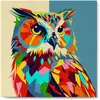 Image de Mini peinture au numéro : Hibou Abstrait Pop Art  - toile tendue sur chassis FiguredArt-SFA094-Y