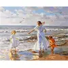 Image de Peinture au numéro : Jeux au bord de l'Eau  - sans châssis en bois FiguredArt-PN2027