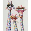 Image de Peinture au numéro : Famille Girafes Pop art - sans châssis en bois FiguredArt-PN10798
